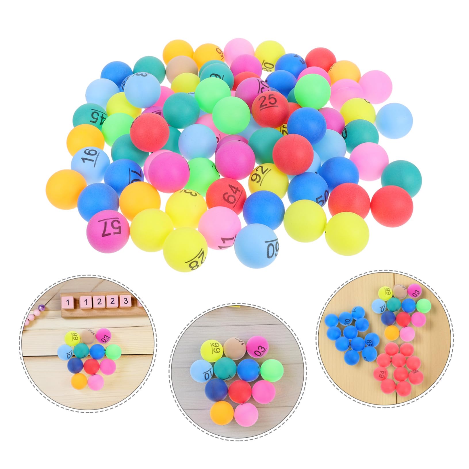 Bolas de Bingo Numeradas de 4cm, Plástico PP, 100 Piezas