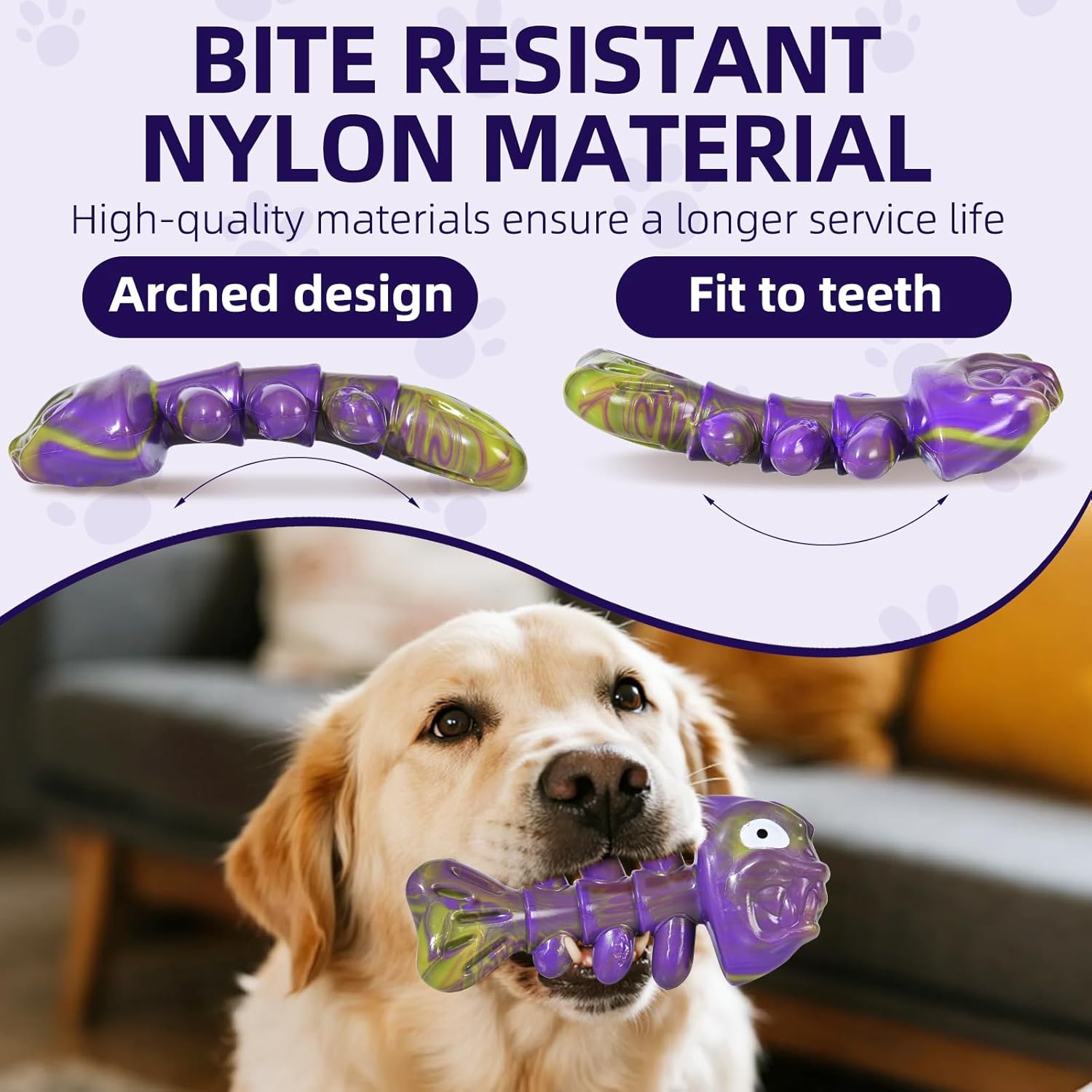 Dog Chew Toys for Aggressive Chewers：2 Pack Indestructible Dog Toy for Large, Medium Breed to Keep Them Busy Bacon and Beef Flavor