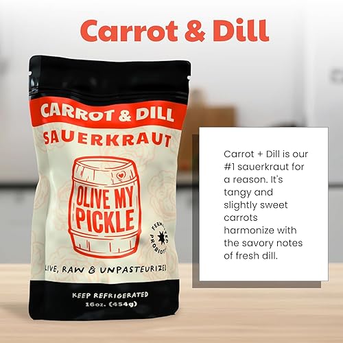 Miniatura 9 de Olive My Pickle - Chucrut fermentado y probiótico para la salud intestinal - Zanahoria + paquete de 3