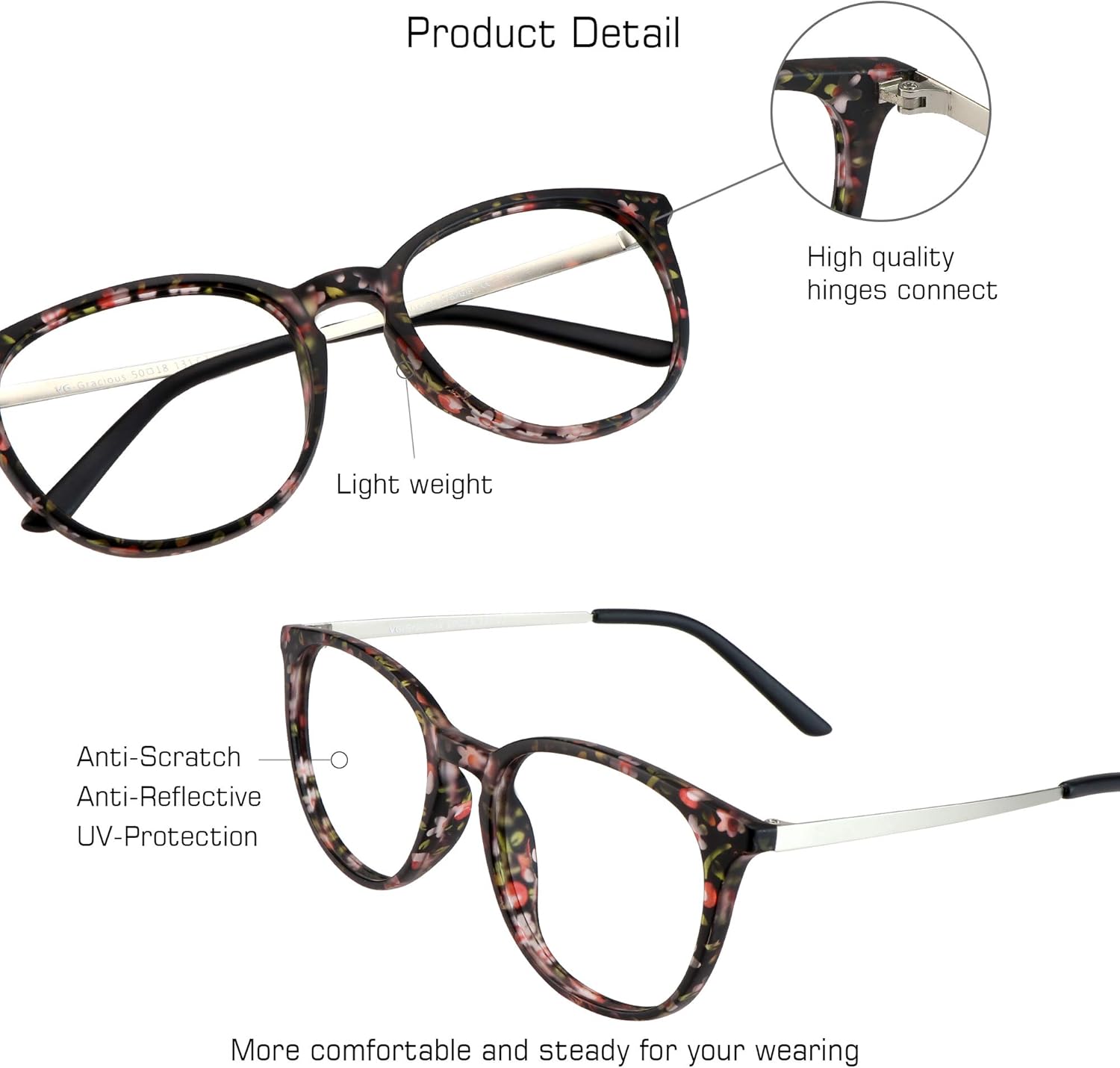 VisionGlobal Blue Light Blocking Glasses for Women/Men, Computer Reading, TV Glasses, Anti Glare