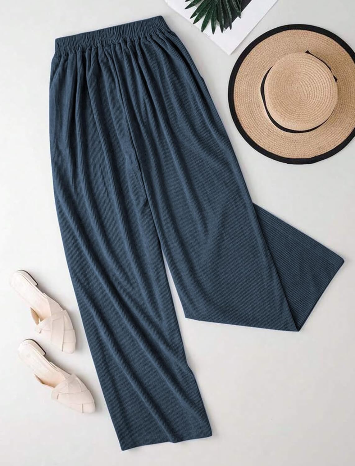 ZAFUL Women's Corduroy Pants Baggy High Waisted Wide Leg Pants Retro Loose Fit Casual Trousers with Pockets - Image 4