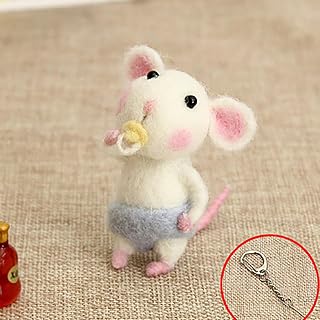 Halloween Mice Needle Felting Starter Kit DIY Wool Felt Materials Set Felted Wool Animals Needle Felted Christmas Mouse DIY Mouse Animal Toy Kit for Hallowmas Christmals Decor