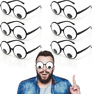HOHAJIU Googly Eyes Glasses, Funny Glasses Pranks Toy, Novelty Shaking Giant Eye Glasses