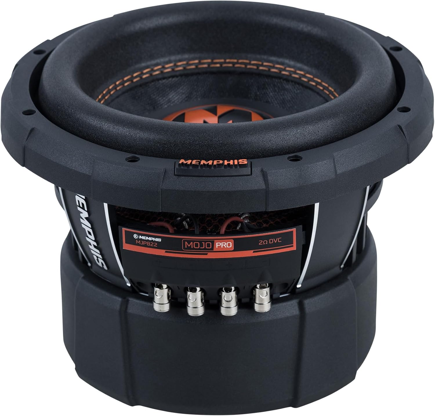 Single Memphis Audio MOJO Pro MJP822 subwoofer, front view