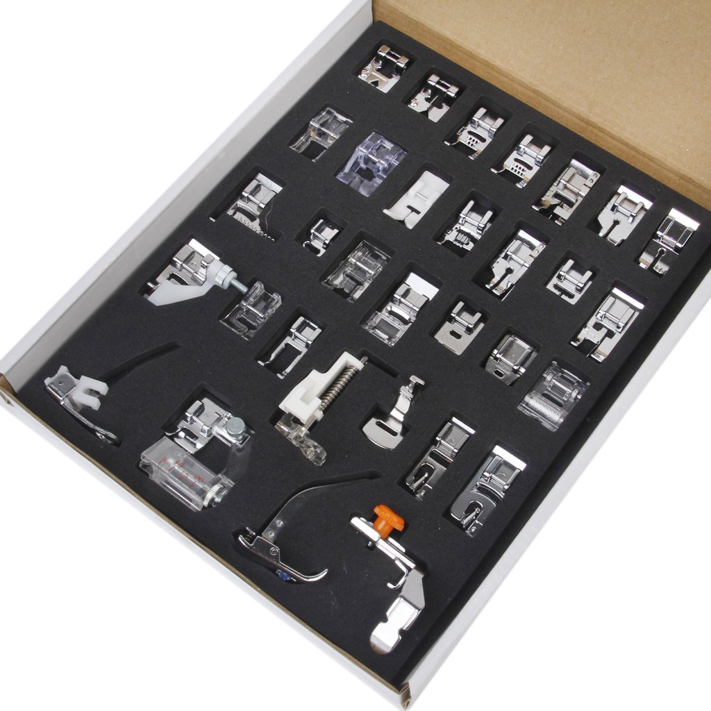 Imported 32 Sewing Machine Presser Foot Kit fit for Brother Singer Janome (Silver) — Amazon image 2