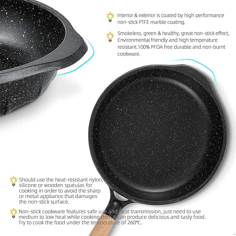Nieprzywierające woki i patelnie do smażenia z pokrywką 32 cm, patelnia indukcyjna nieprzywierająca, czarna