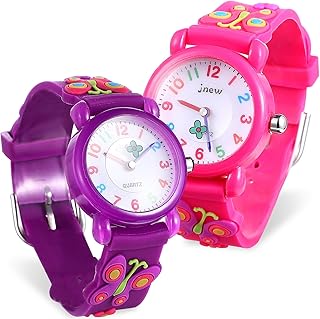Relógios Infantis 2 Peças Relógios Lindos 3D Borboleta Desenhos Animados Relógios Infantis Silicone Relógios De Quartzo Para Meninos Meninas
