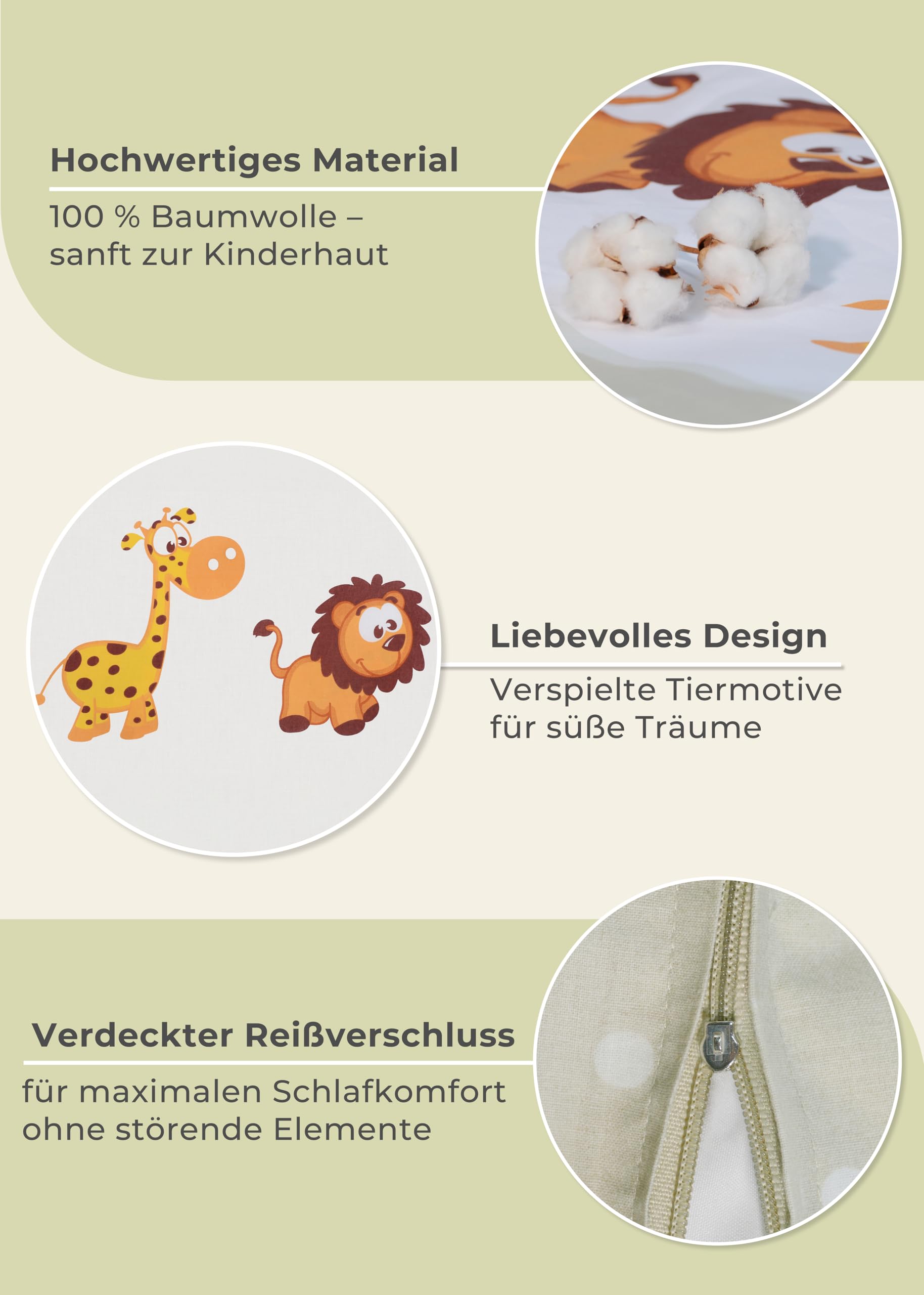 ZBCN Set di biancheria da letto per bambini, motivo: giraffa, animali selvatici, in morbida microfibra per la cameretta dei bambini, design naturale (D,240 x 220 cm