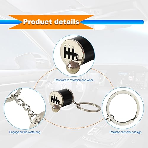 Miniatura 3 de NOTISH Llavero de caja de engranajes de metal con palanca de cambios manual de 6 velocidades, caja de cambios creativa de modelo de pieza de