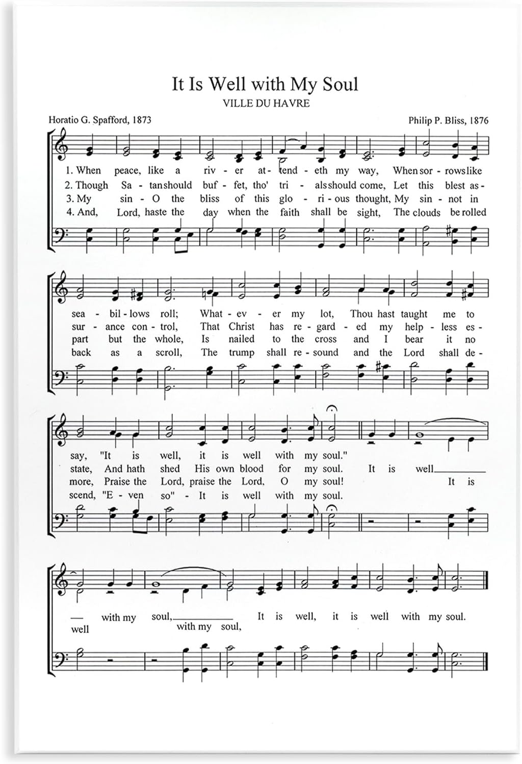 Stupell Industries It is Well With My Soul Vintage Sheet Music Oversized Wall Plaque Art, Multi-Color