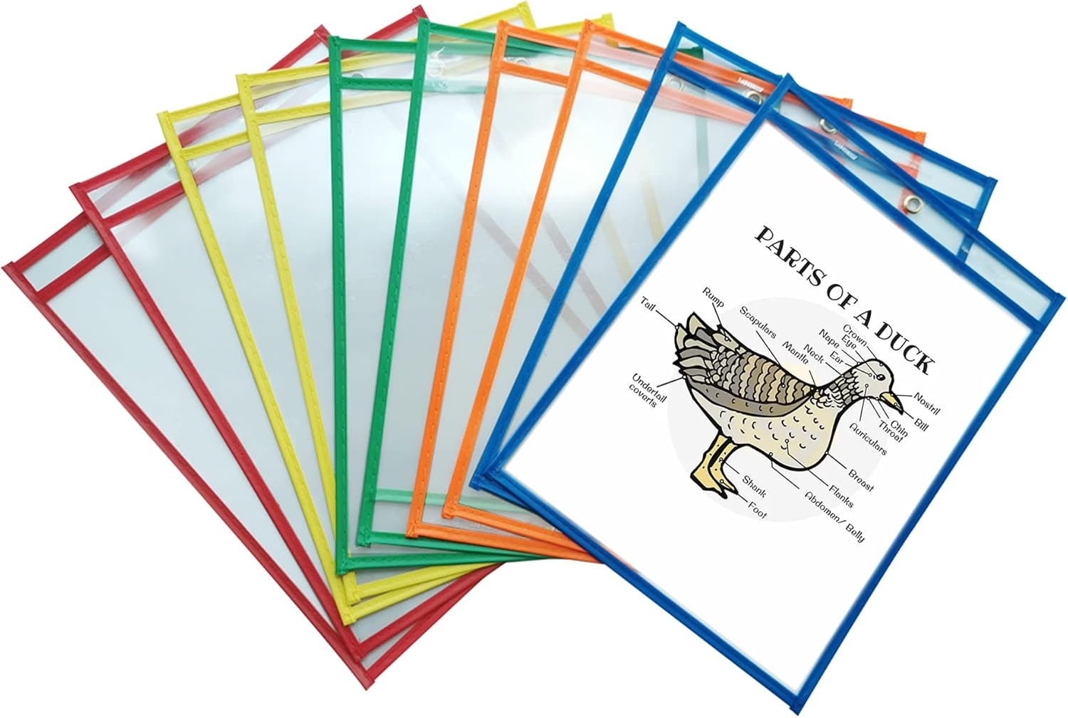 Dry Erase Pockets, Stitched Shop Ticket Holders, Reusable 5