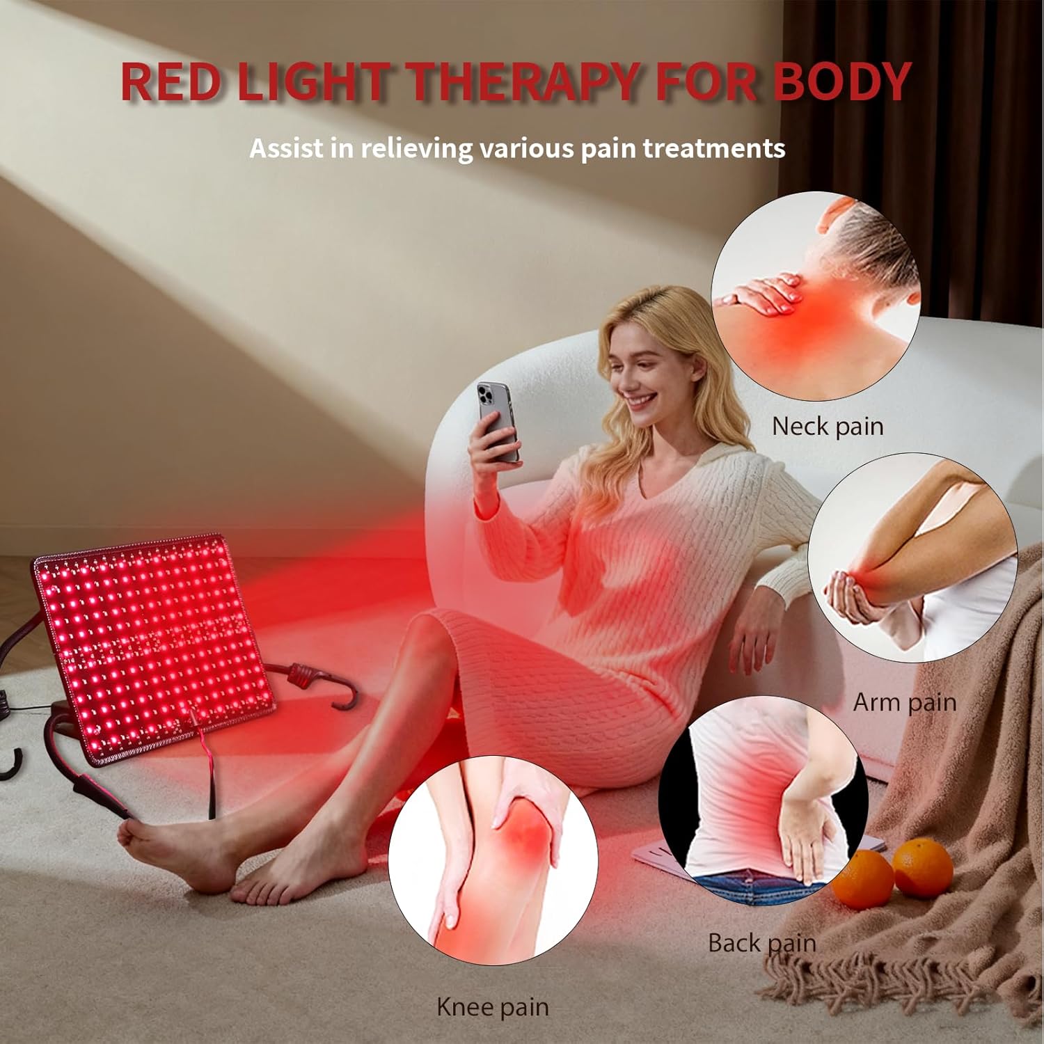 PEEKO Red Light Therapy for Body, Infrared Light Therapy Panel Lamp for Sauna Tnet, 660nm and 850nm Near Infrared LED Red Lights Therapy Device at Home for Face and Body - Image 5