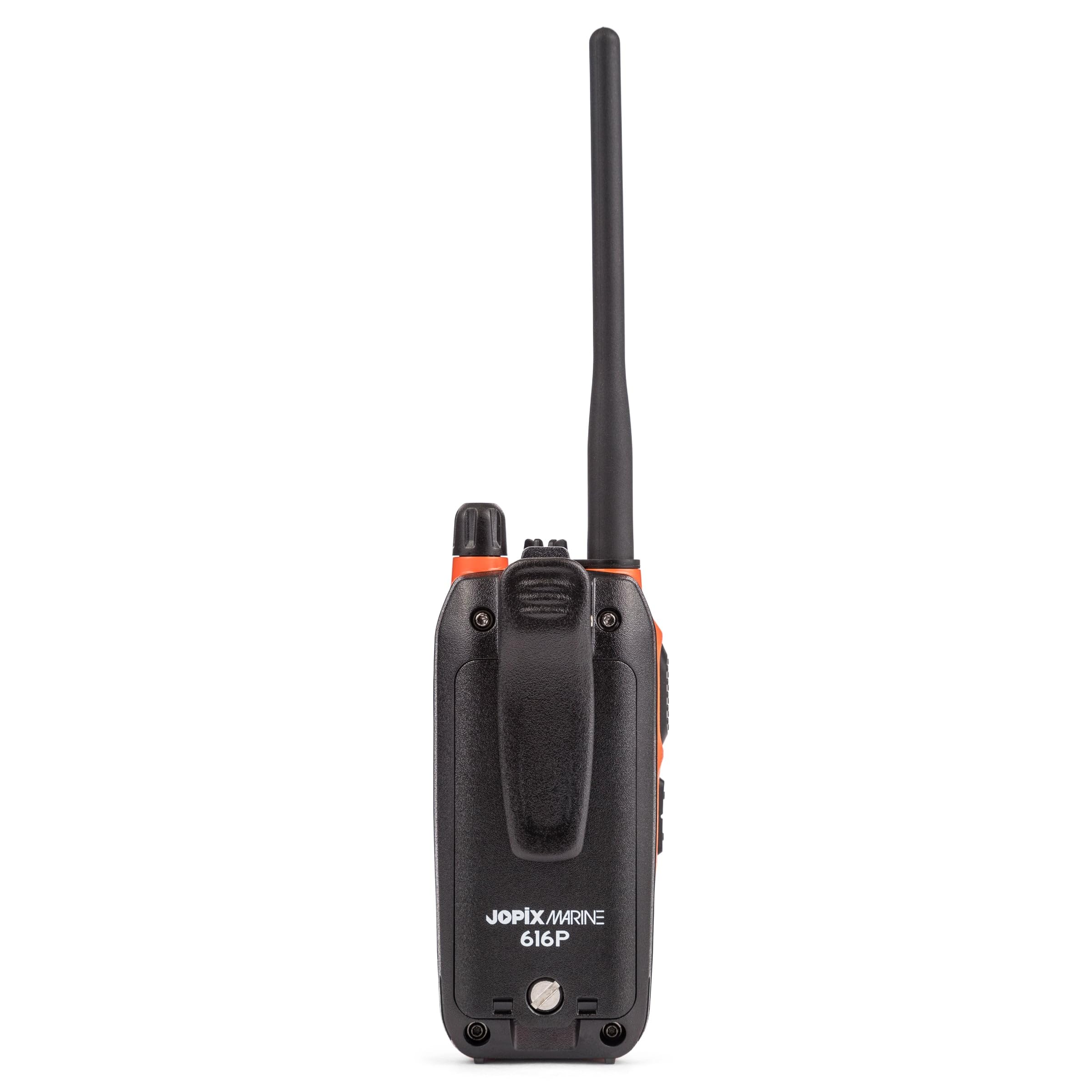 Jopix Marine 616P Arancione Walkie-Talkie Marino VHF Galleggiante, Impermeabile IP67, Potenza 5W, Riduzione Rumore NCR, Schermo LCD Multicolore, Omologato Marina Mercante