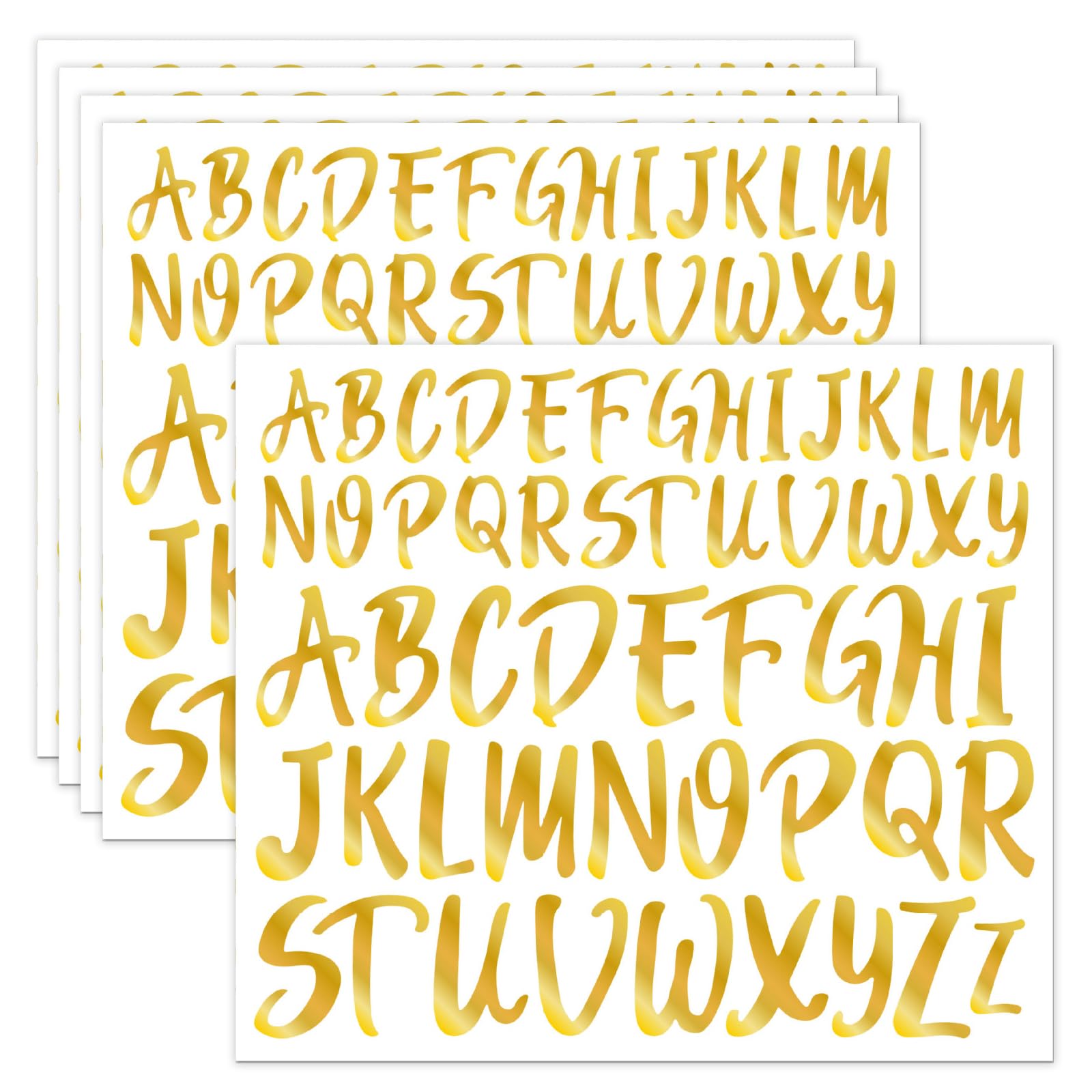 Tingliyi Gold 5 Sheets Letter Stickers, Self Adhesive Letters, Waterproof Vinyl A-Z Alphabet Decals, Large Letter Stickers For Scrapbooking Diy Crafts Mailbox Poster Notebook Graduation Cap