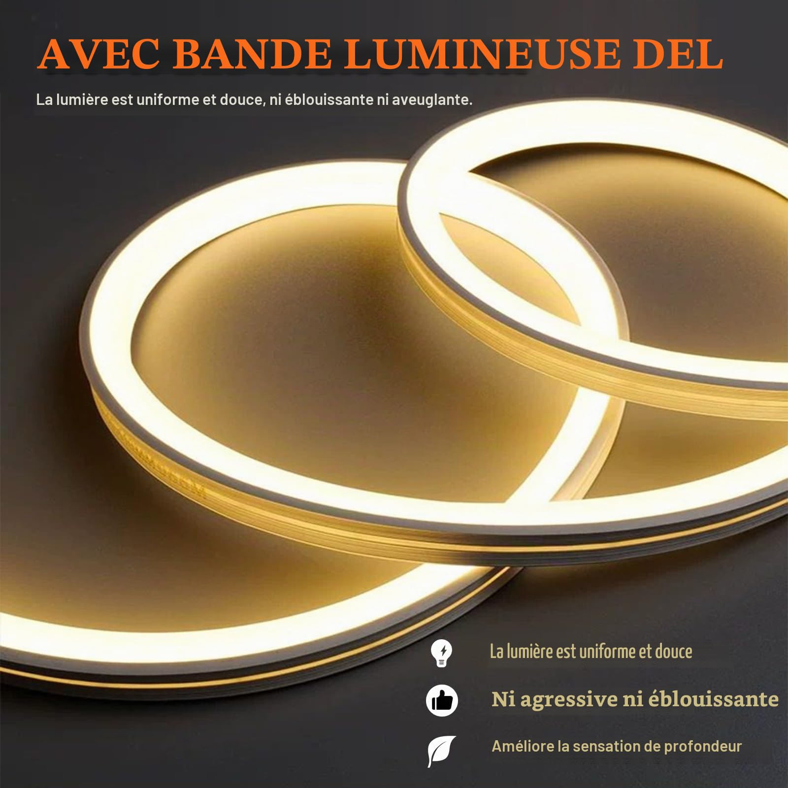 Horloge Murale Design Moderne avec LED, Grande Sculpture Murale 3D, Sculptures Murales Créatives De Paysage, Mouvement Silencieux sans Tic-tac, pour Salon, Chambre, Bureau, Couloir, Entrée