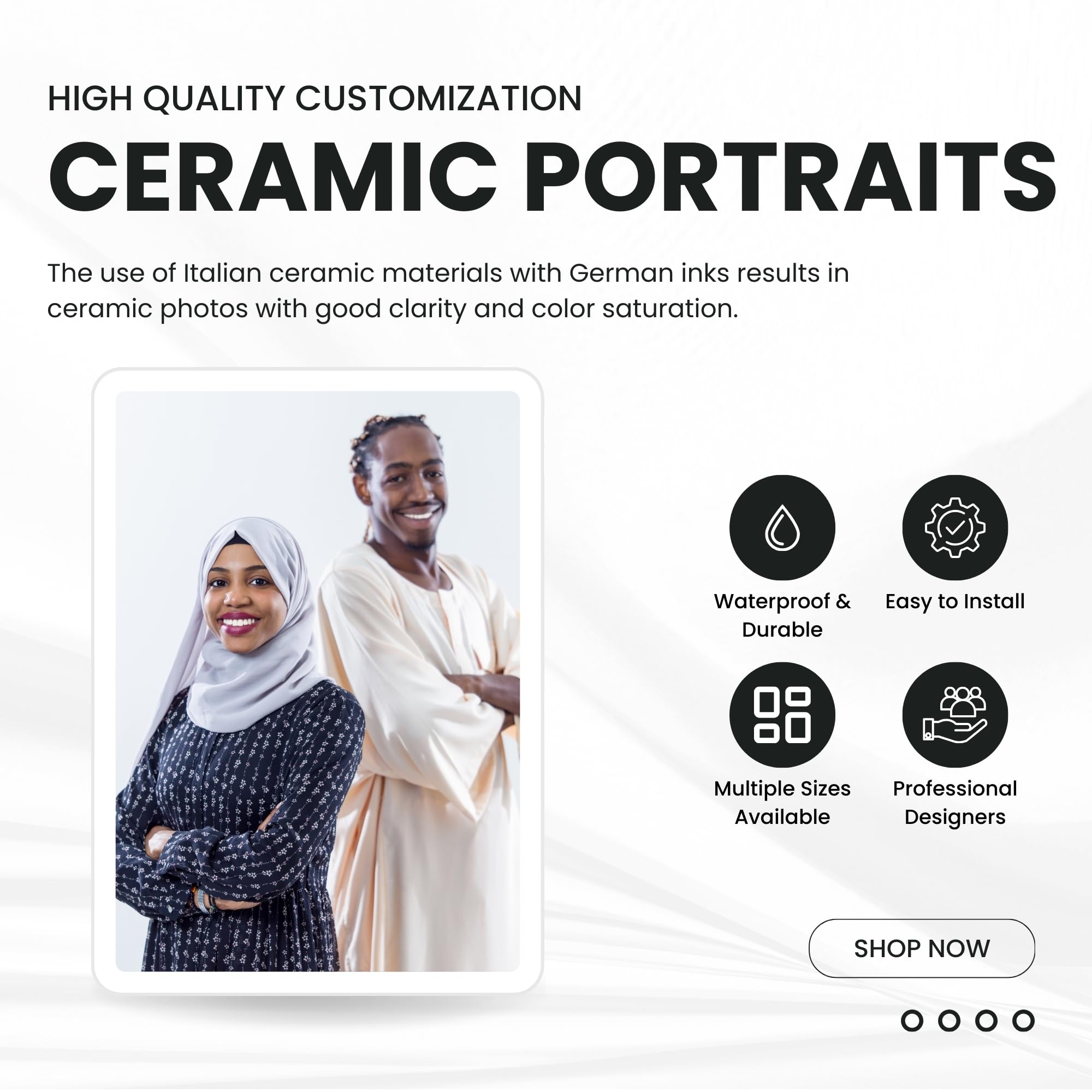 Bethel Foto Commemorativa in Ceramica Personalizzata per Lapide - Ritratto in Porcellana Impermeabile e Resistente ai Raggi UV - Placca Funeraria Decorativa per Cimitero o Urna 8x11 cm