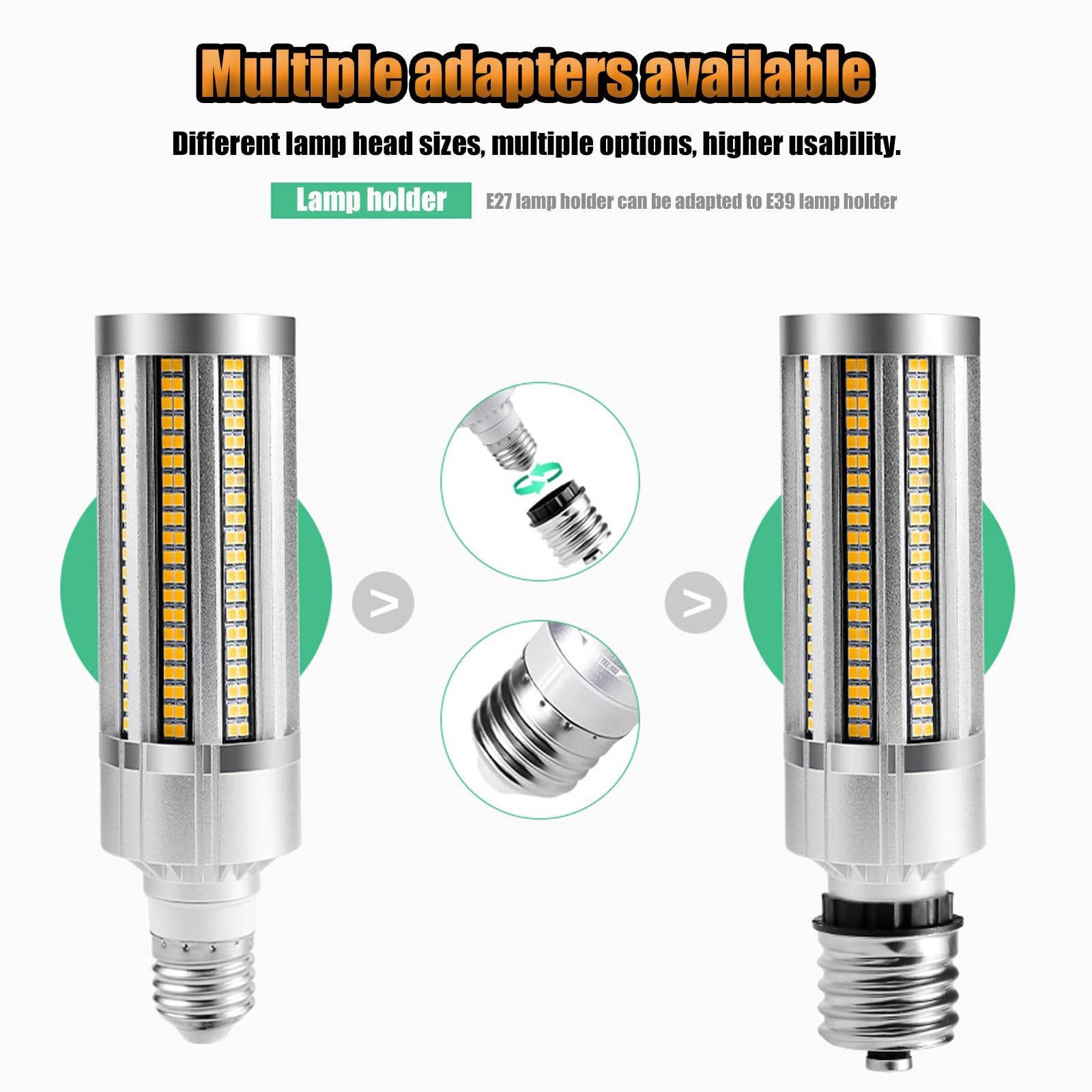 Confezione da 2 Lampadine LED a Forma di Mais, Attacco E27 da 15/20 W, Lampade Equivalenti a 150 Watt, per Illuminazione di Aree Commerciali Garage Magazzini e Strade(E27-20W,Warm)