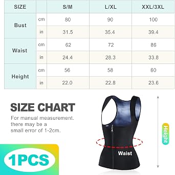 Sauna Sweat Vest for Women, Heat Trapping Tank Top Waist Trainer Body Shaper for Gym Workout Fitness with Zipper