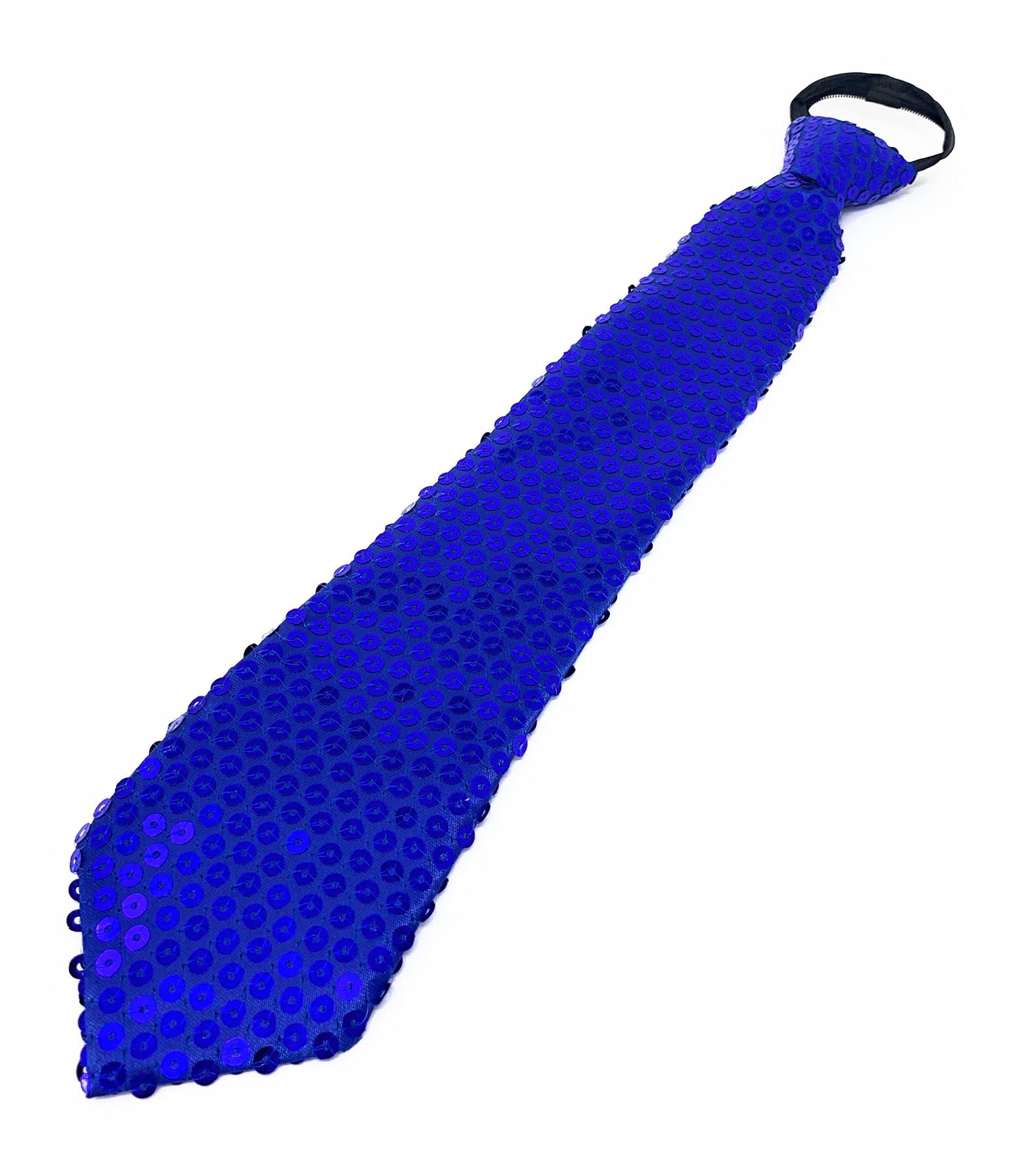 Cadoline Men's Blue Glitter Ties For Sequin Polyester Fancy Dress Clip On Tie 38 X 8Cm