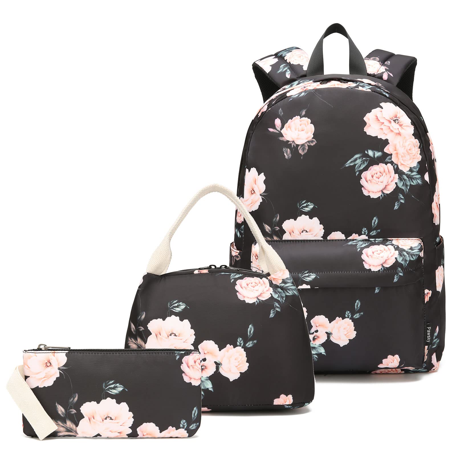 Pawsky School backpack for Teen Girls Women Travel Laptop Backpack College Bookbag Kids Backpack with Lunch Bag Pencil Bag