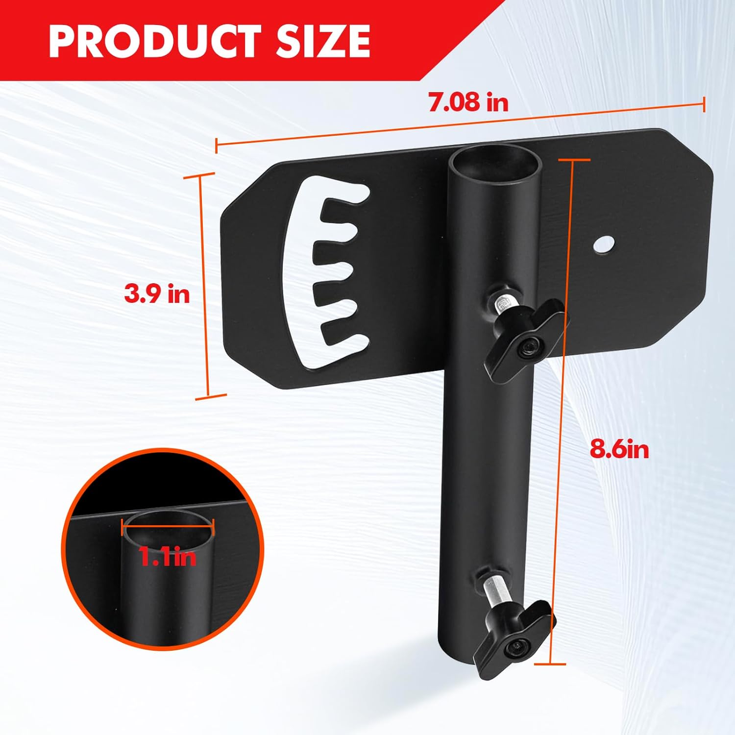 Flagpole Holder Adjustable Flagpole Mount Compatible with Tacoma No Drilling Trailer Bed Flag Holder Fit Up to 1.1inch Diameter Flag Pole