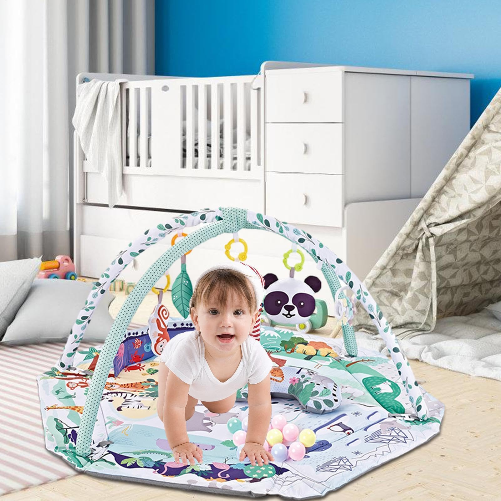 Tappetino Palestra Bambini Sviluppo Cognitivo, Percezione Visiva | Educativo Udito Percezione Visiva Scuola 'Infanzia Apprendimento Precoce Gattonamento