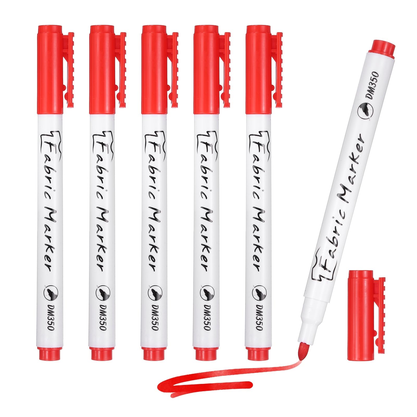 PATIKIL Fabric Marker Pen, 6Pcs Permanent Markers on Plastic Wood Stone Metal and Glass Washable DIY Crafts Art Supplies for Clothes Drawing Cover Writing Marking, Red