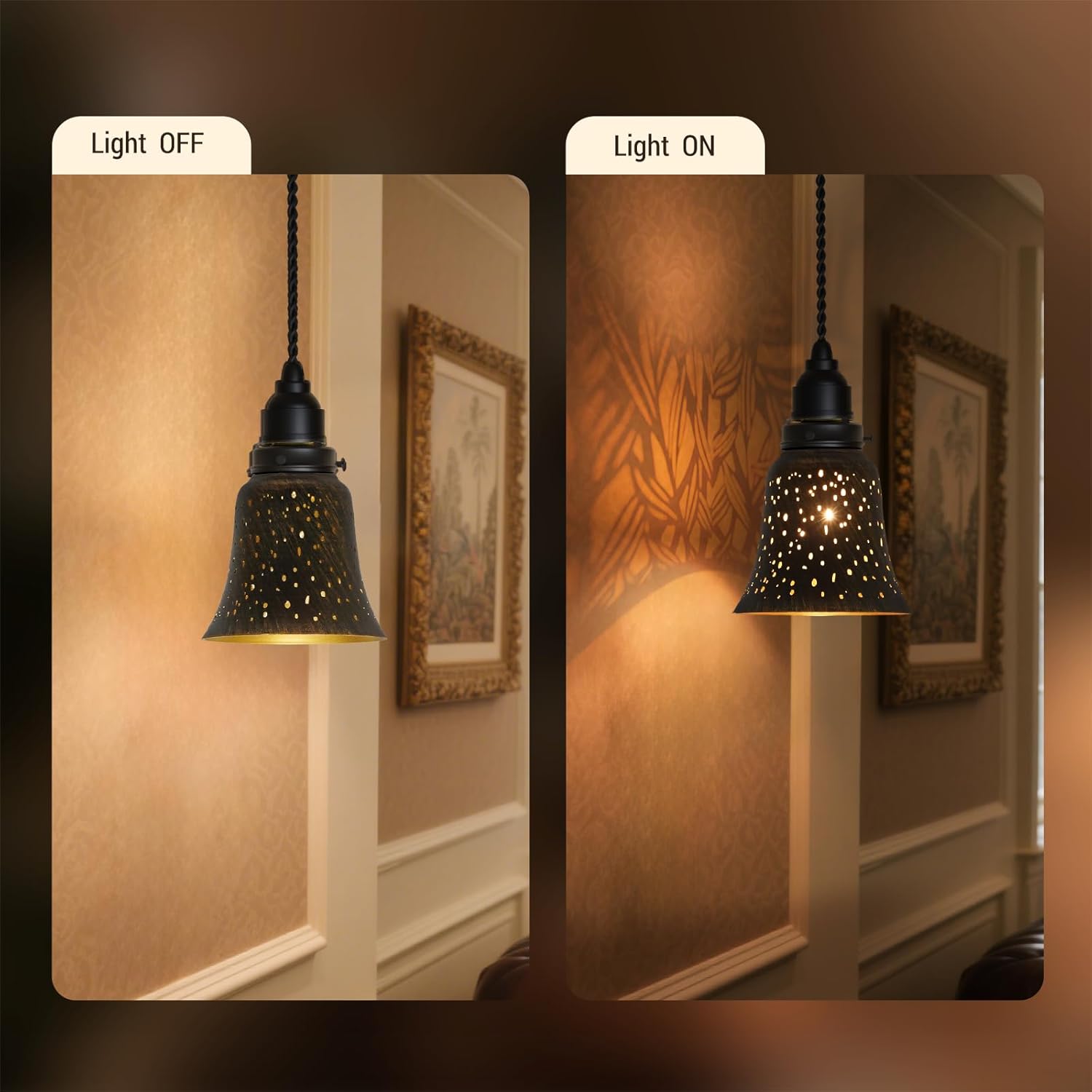 4 pack ceiling fan light covers- small mini lamp shades,metal lamp shade for pendant light shade, wall lamp, with 1-5/8" Fitter, 4-3/4" Height and 4-3/4" Diameter, Antique bronze gold colors.