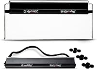 GraterEdge Blade 12" Reusable Plastic Wrap Cutter Attachment for Food Service Boxes - Durable, Safe with Rubber Band & Silicone Feet