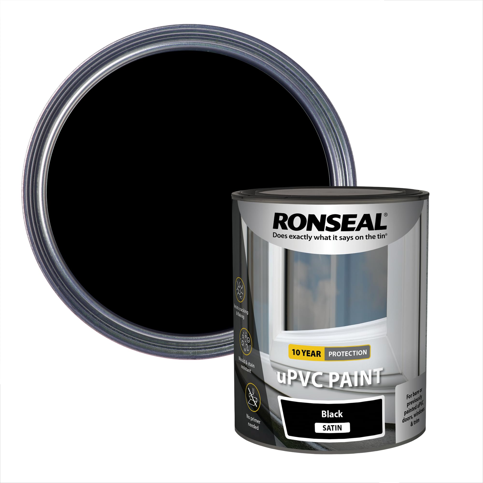 Ronseal uPVC Paint Black Satin 750ml