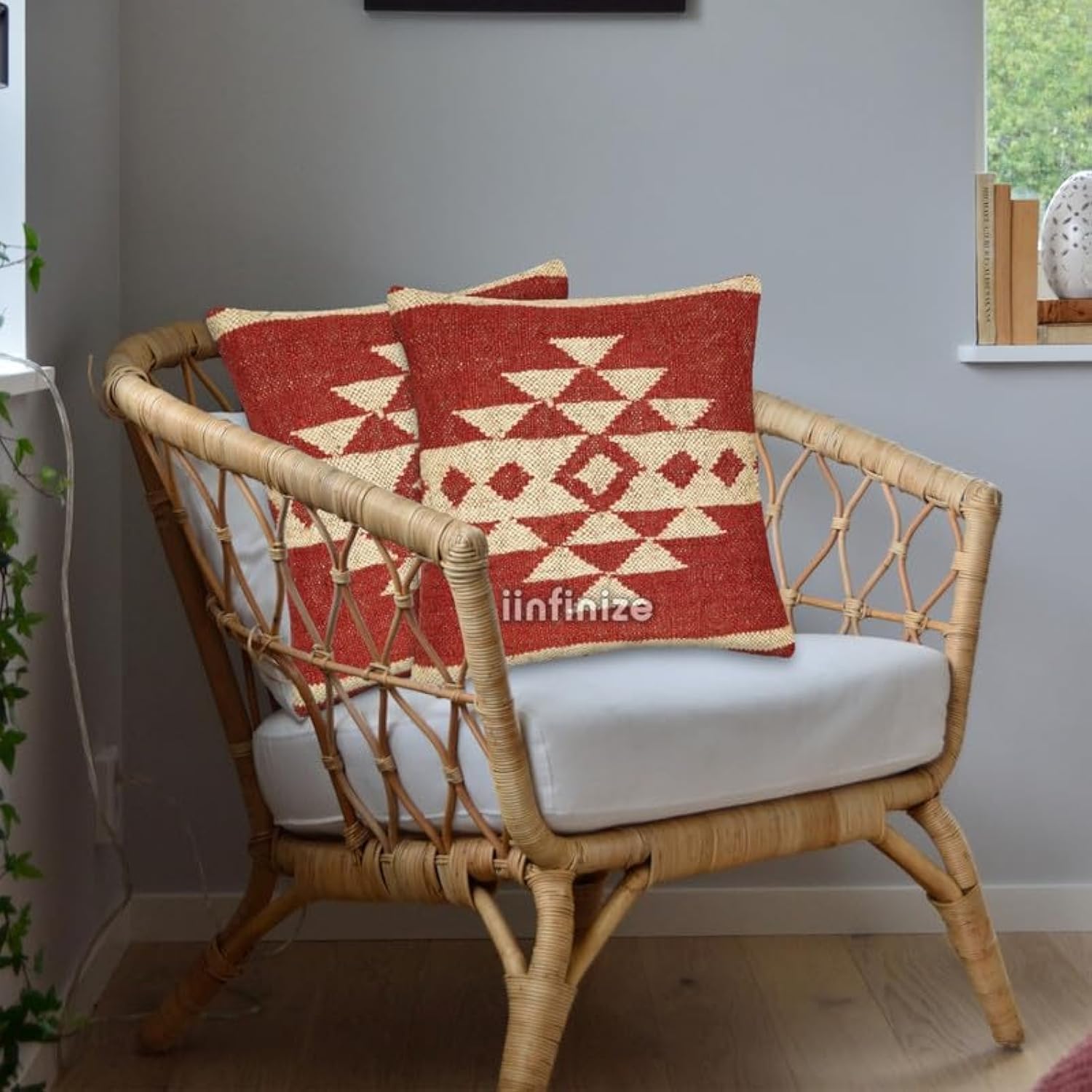 Housses de coussin Kelim laine et jute lot de 2 taies robustes pour salon chaleureux
