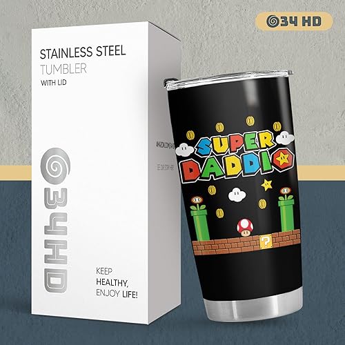 Miniatura 2 de 34HD Regalos para papá, vaso con tapa de acero inoxidable, taza de café de viaje para papá, taza para beber para papá, regalos del día del padre