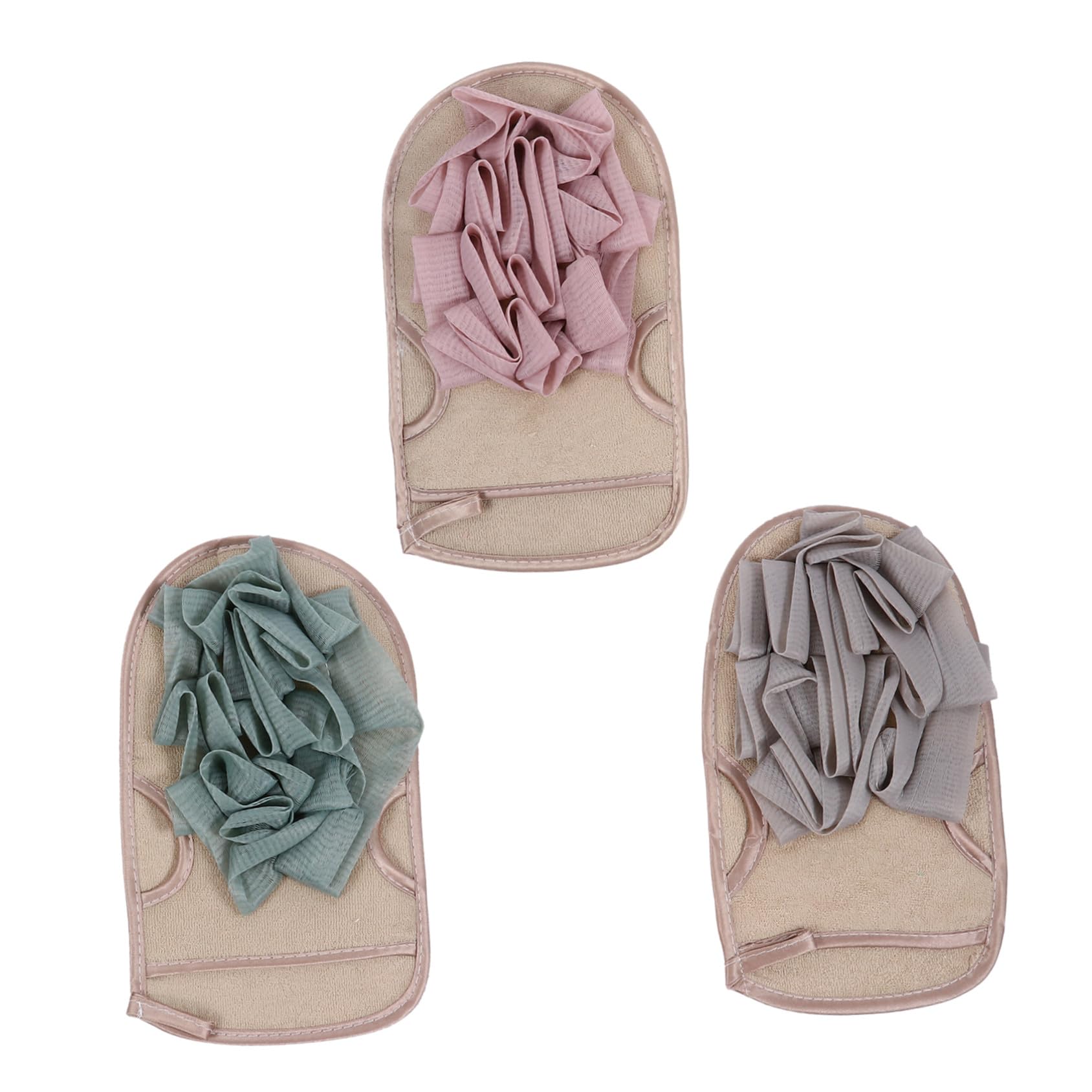 MAGICLULU 3 Set Di Guanti Da Bagno in Spugna Per Scrub Portatili Guanti Da Bagno Bifacciali Guanti Da Doccia Per Scrub Corpo 3 Pezzi*3