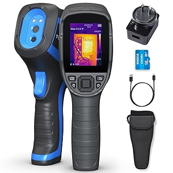 TOPDON TC005 256 x 192 IR High Resolution Dual-Camera Thermal Imaging Camera with 12-Hour Battery Life and 2MP Visual Light Camera, -4?F~1022?F Handheld Infrared Thermal Imager with PC 2D/3D Analysis