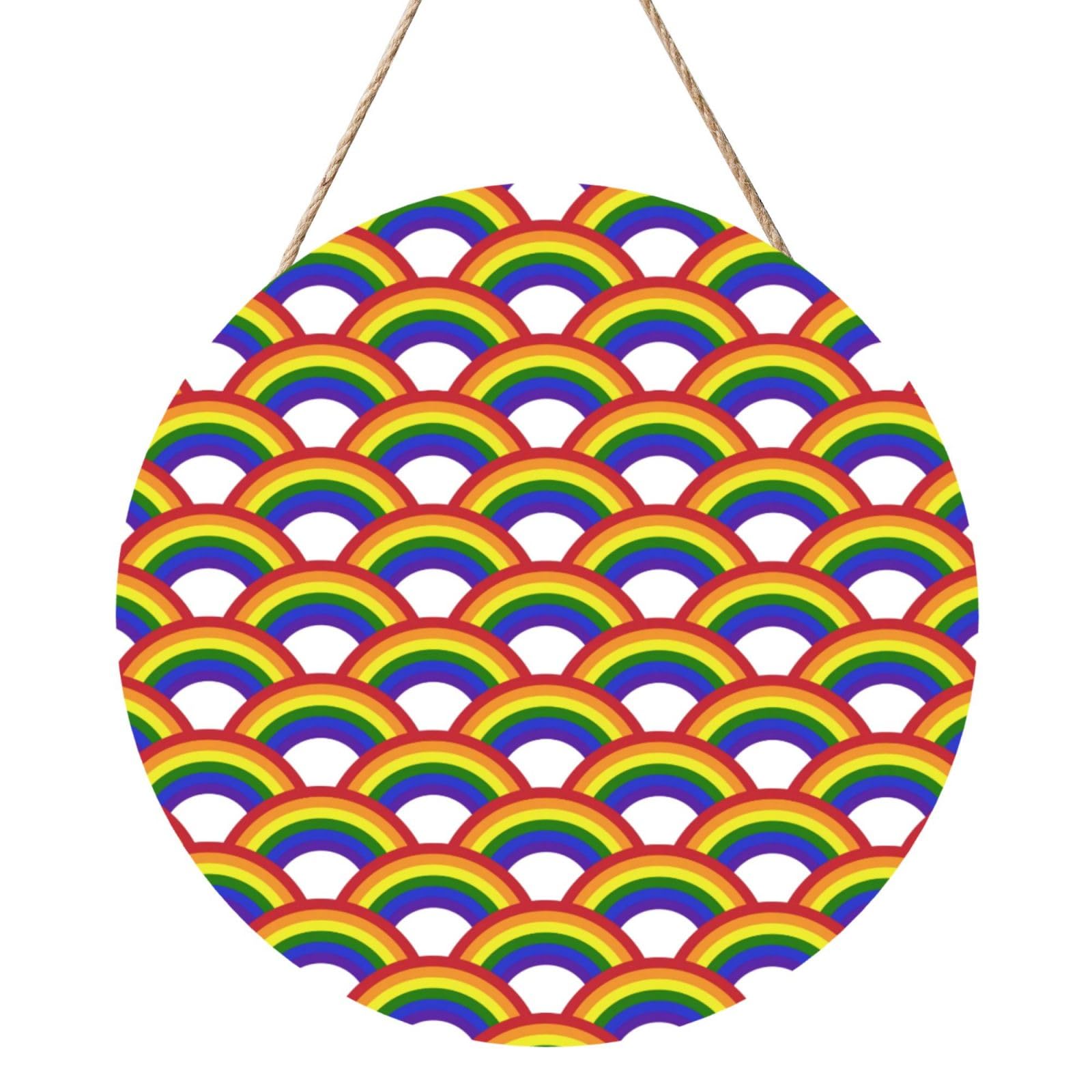Lgbtq Pride Month Rainbow Gay Door Signs Plaques Wood Welcome Sign For Front Door Wall Hanging For Home Farmhouse Office Classroom Party Decoration