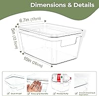 Vista 2 de MOONEDGE Clear Plastic Storage Bins with Lids and Handles – Stackable Organizer Containers for Fridge, Kitchen, Pantry, Bathroom, Closet, Laundry