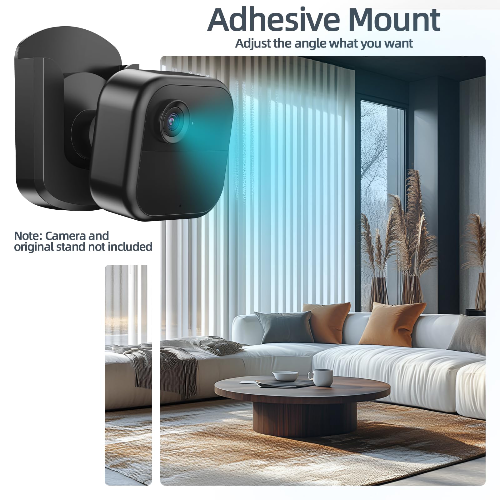Paquete de 3 soportes de pared para cámara Blink sin taladrar, sin tornillos, soporte adhesivo para cámara Blink Outdoor 4 / Blink Mini/Mini 2 / Blink para cámaras interiores, fácil de instalar