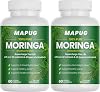 Moringa Capsules - Pure Moringa Powder,Rich in Antioxidants, Essential Vitamins & Amino Acids - Promotes Energy, Gut Well-Being - 60 Count 2PCS