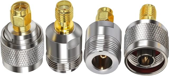 TUOLNK SMA to N Adapter Kit N Male/Female to SMA Male/Female Connector Kit 4 Types for Wi-Fi Antenna/Extension Cable/Telecom SMA to N-type Coaxial Connector Kit