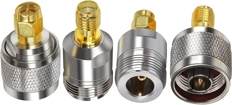 TUOLNK SMA to N Antenna Coax Adapter,N Male/Female to SMA Male/Female Coax Adapter Kit 4 Type Set for Radio transceivers, FPV Antennas, WiFi Antenna, LMR