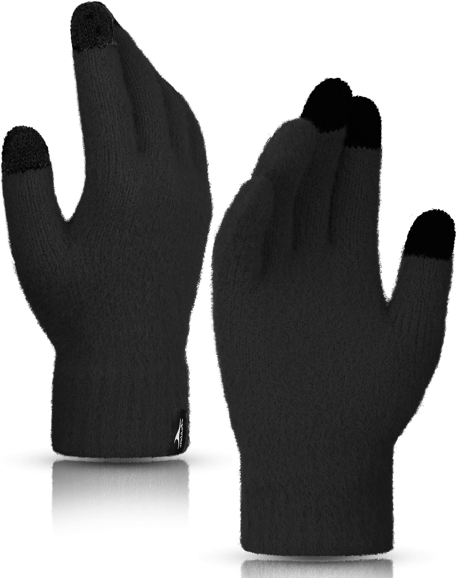 AchiouWinter Touchscreen Gloves Knit Warm Thick Thermal Soft Comfortable Wool Lining Elastic Cuff Texting for Women Men