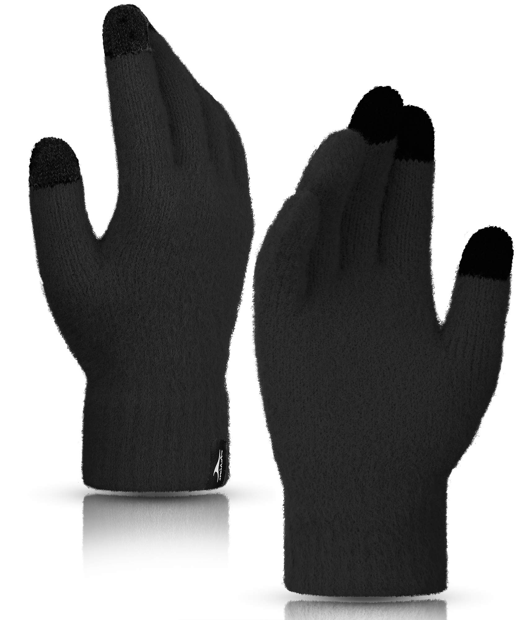 AchiouWinter Touchscreen Gloves Knit Warm Thick Thermal Soft Comfortable Wool Lining Elastic Cuff Texting for Women Men