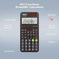 Vista 2 de OSALO Scientific Calculator 401 Function 10+2 Digits Display Solar Battery Calculators Fraction Statistics Integral for Middle and High School