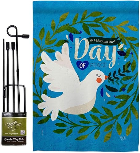 Breeze Decor Juego de bandera de jardín con soporte de expresión de la tierra, protección del medio ambiente, decoración de la casa, pancarta de