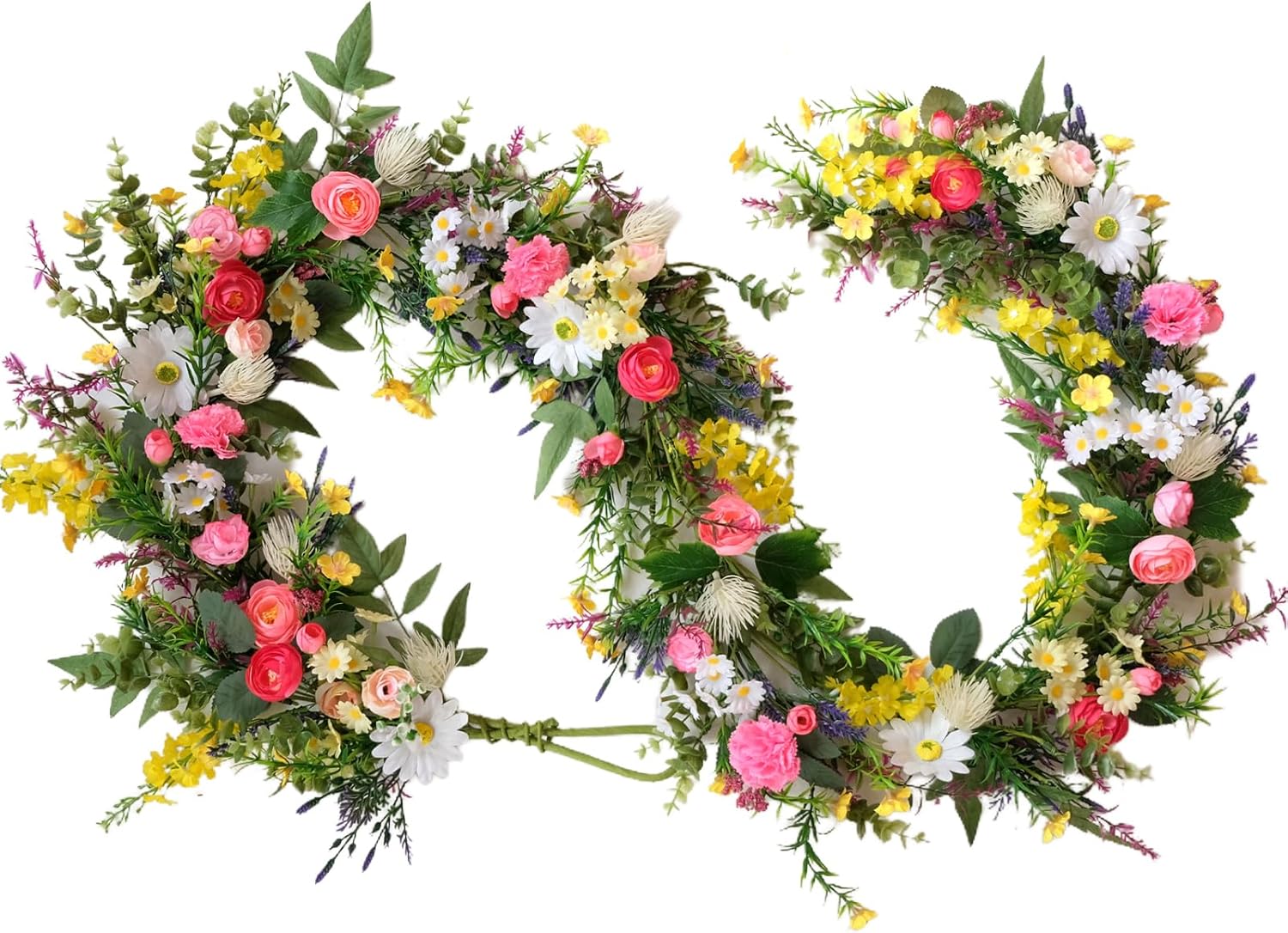 Idyllic 6Ft Spring Garland, Artificial Daisy Ranunculus Vine with Yellow Flowers for Wedding Arch, Party Decor, Mantel, Home Indoor Outdoor Decor