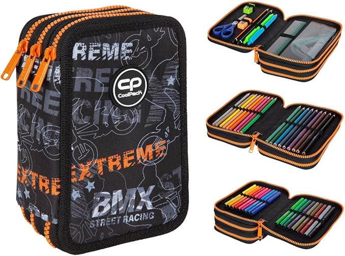 Oooaooo Federmappe Mit 72 Fächern - Riesen Stiftetasche Für Teenager In Schwarz