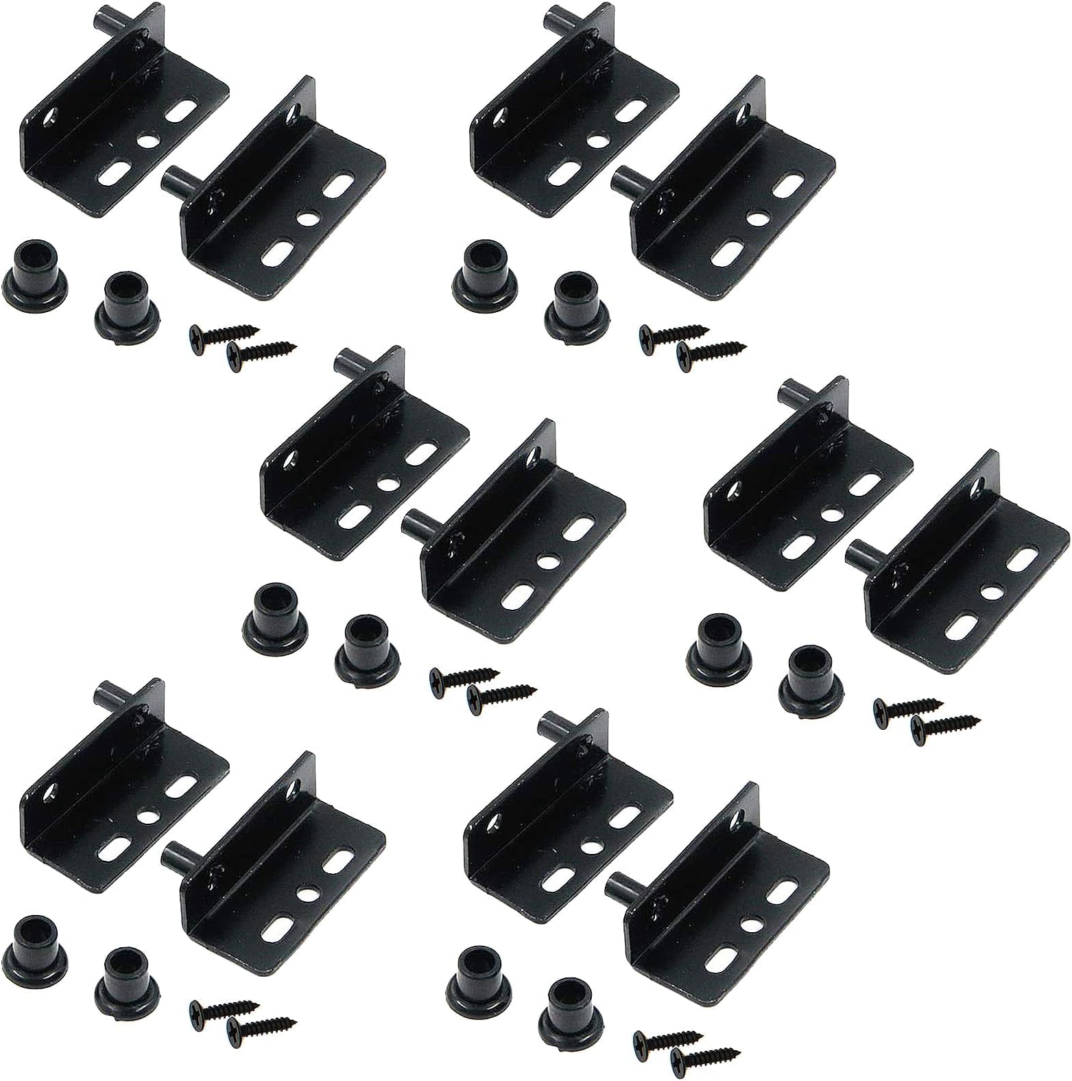 12Pcs Pivot Hinges 1.57" Concealed Hinges Heavy Duty Iron Hardware for Wood Door Furniture Cabinet Drawer (for 8mm Hole Black)