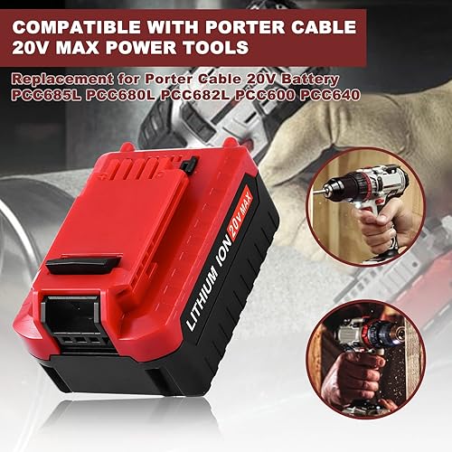 Miniatura 7 de 6.0Ah PCC685l Batería de repuesto de litio compatible con cable Porter 20V Batería PCC685L PCC682L PCC682 PCC681L PCC681L PCC680L PPCC640