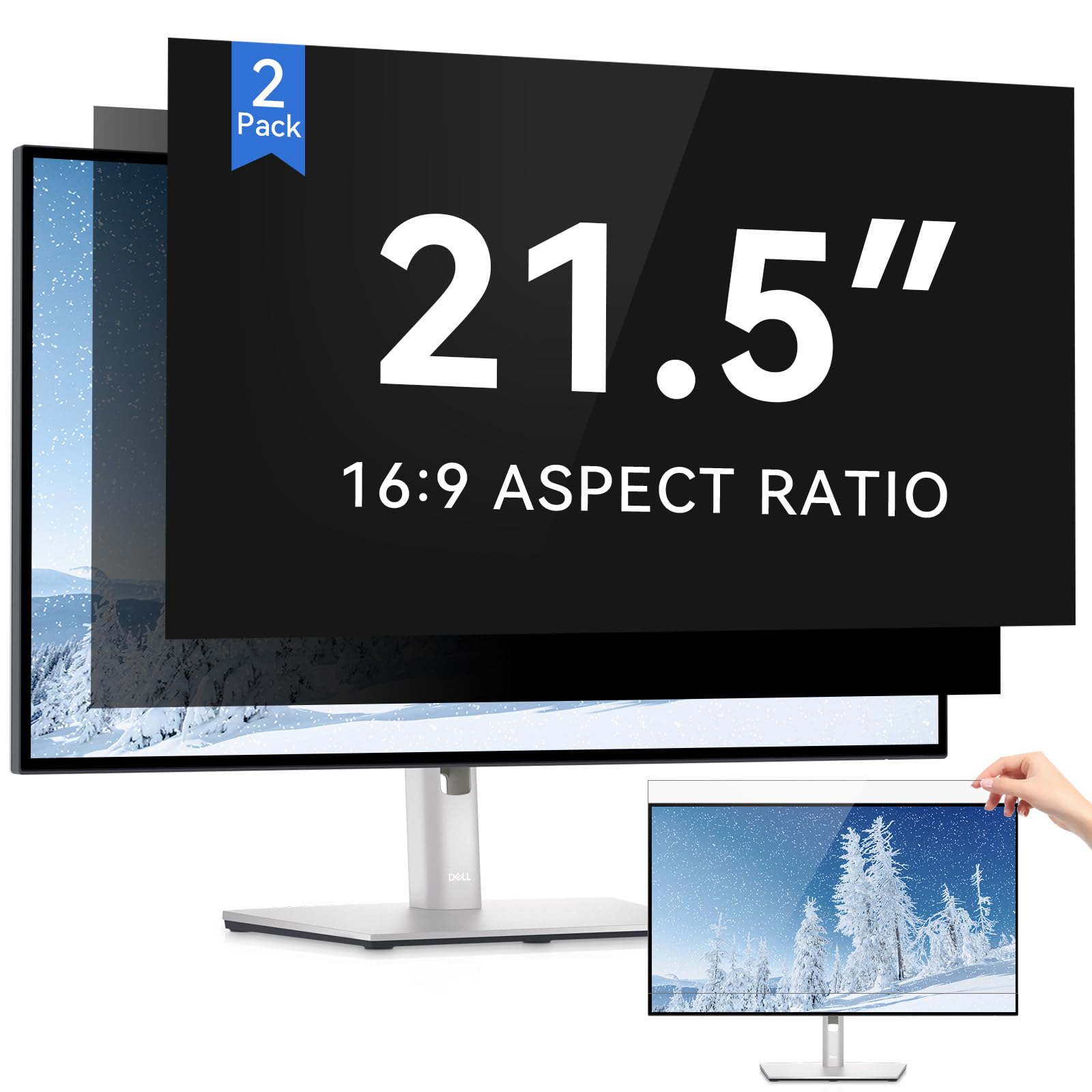 IPROKKO 2 unidades de 21,5 pulgadas para ordenador de 16:9, protección de privacidad extraíble, antideslumbramiento, protector de pantalla, filtro de privacidad para HP Dell Acer Lenovo