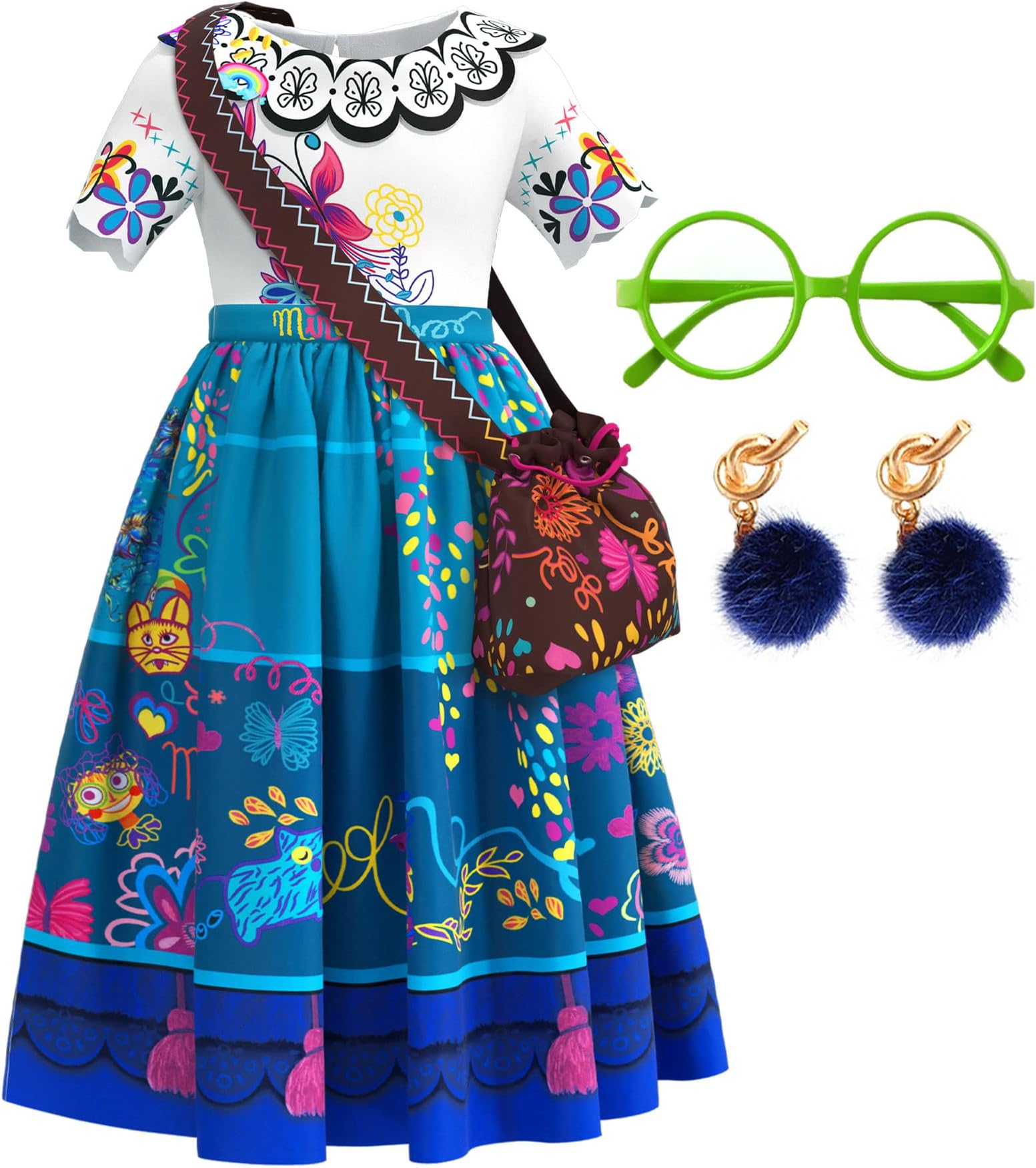 Mirabel Costume for Girls,Mirabel Dress Isabella Costume Halloween Outfit for Kids